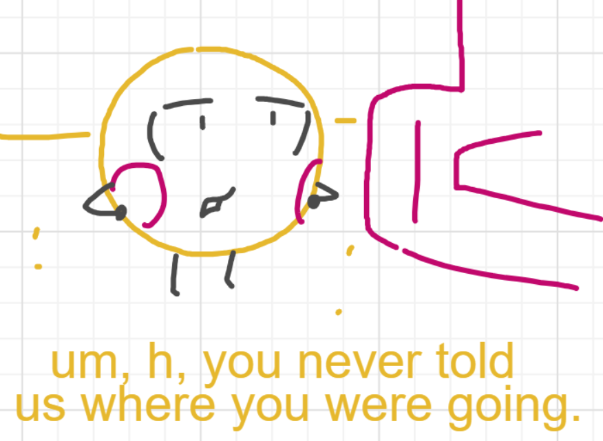 A panel from I've Been Everywhere, Man, episode nine of the Board Boards object show by Furretwalk/WalkingFurret.